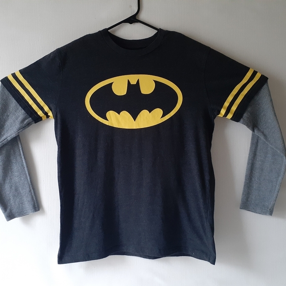 Batman men's black/gray long sleeve graphic t-shirt size M - Picture 4 of 10